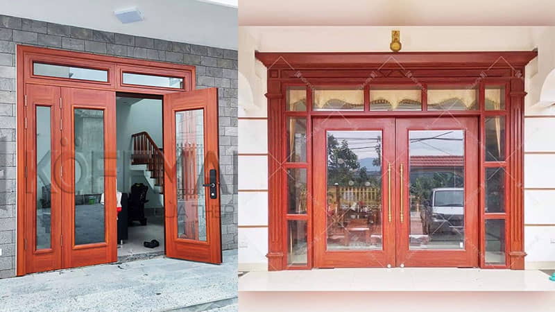 Hình ảnh thực tế cửa vân gỗ Luxury được lắp đặt tại công trình